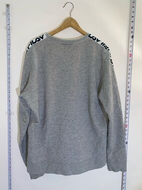 Fila Men's Light Gray Crewneck Sweatshirt with Branded Shoulder Tape